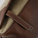 PRADA Shoulder Bag Canvas Leather Beige Brown Silver Auth 152823-15