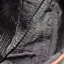 PRADA Shoulder Bag Canvas Leather Beige Brown Silver Auth 152823-17