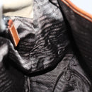 PRADA Shoulder Bag Canvas Leather Beige Brown Silver Auth 152823-18