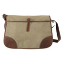 PRADA Shoulder Bag Canvas Leather Beige Brown Silver Auth 152823-3