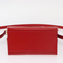 Christian Dior Hand Bag Leather 2way Red Gold Auth 152824-5
