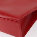 Christian Dior Hand Bag Leather 2way Red Gold Auth 152824-18