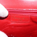 Christian Dior Hand Bag Leather 2way Red Gold Auth 152824-21