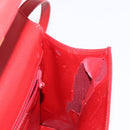 Christian Dior Hand Bag Leather 2way Red Gold Auth 152824-22