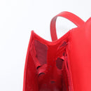 Christian Dior Hand Bag Leather 2way Red Gold Auth 152824-23