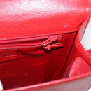 Christian Dior Hand Bag Leather 2way Red Gold Auth 152824-24