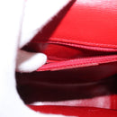 Christian Dior Hand Bag Leather 2way Red Gold Auth 152824-12