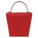 Christian Dior Hand Bag Leather 2way Red Gold Auth 152824-2