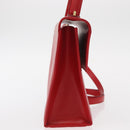 Christian Dior Hand Bag Leather 2way Red Gold Auth 152824-4