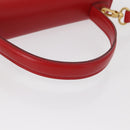 Christian Dior Hand Bag Leather 2way Red Gold Auth 152824-7