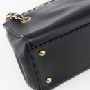 Salvatore Ferragamo Vala Shoulder Bag Leather 2way Black Gold Silver Auth 152825-17