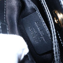 Salvatore Ferragamo Vala Shoulder Bag Leather 2way Black Gold Silver Auth 152825-24