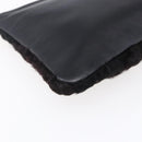 LOEWE Pouch Leather Black Gold Auth 152829-15