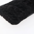 LOEWE Pouch Leather Black Gold Auth 152829-8