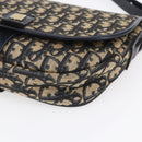 Christian Dior Trotter Canvas Shoulder Bag Navy Gold Auth 152835-15