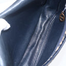 Christian Dior Trotter Canvas Shoulder Bag Navy Gold Auth 152835-12