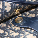 Christian Dior Trotter Canvas Shoulder Bag Navy Gold Auth 152835-9