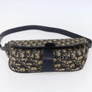 Christian Dior Trotter Canvas Shoulder Bag Navy Gold Auth 152835-5