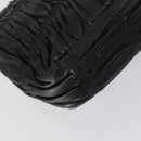 PRADA Gathered Chain Shoulder Bag Leather Black Silver Auth 152840-13