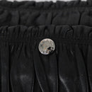 PRADA Gathered Chain Shoulder Bag Leather Black Silver Auth 152840-14