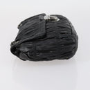 PRADA Gathered Chain Shoulder Bag Leather Black Silver Auth 152840-5