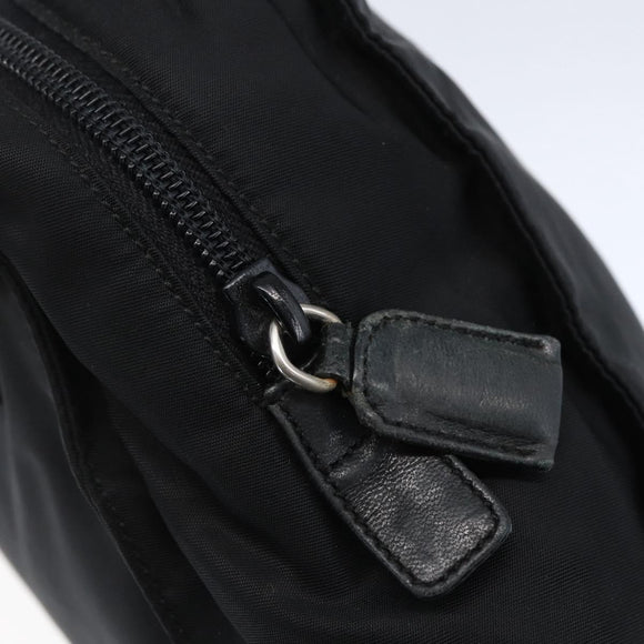 PRADA Tote Bag Nylon Black Silver Auth 152845