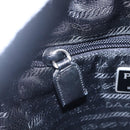 PRADA Tote Bag Nylon Black Silver Auth 152845-20