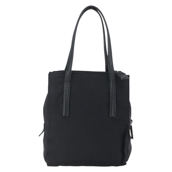 PRADA Tote Bag Nylon Black Silver Auth 152845