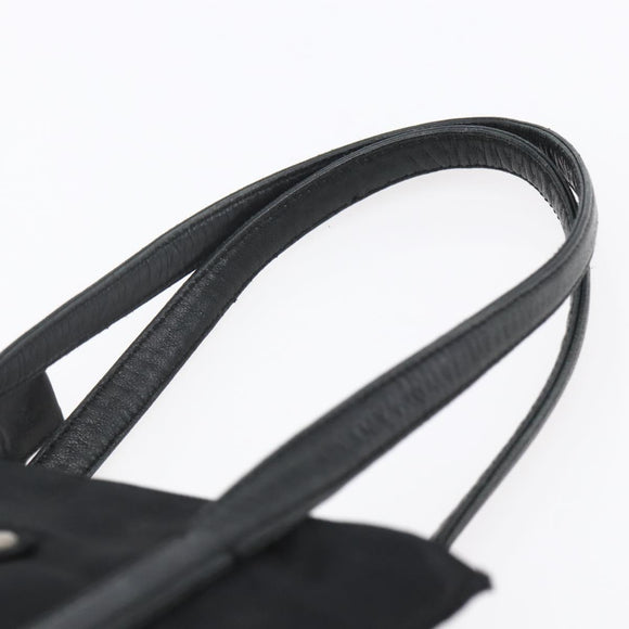 PRADA Tote Bag Nylon Black Silver Auth 152845