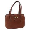 CELINE Hand Bag Leather Black Gold Auth 152849-1