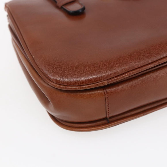 CELINE Hand Bag Leather Black Gold Auth 152849