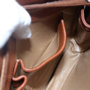 CELINE Hand Bag Leather Black Gold Auth 152849-20