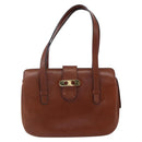 CELINE Hand Bag Leather Black Gold Auth 152849-13