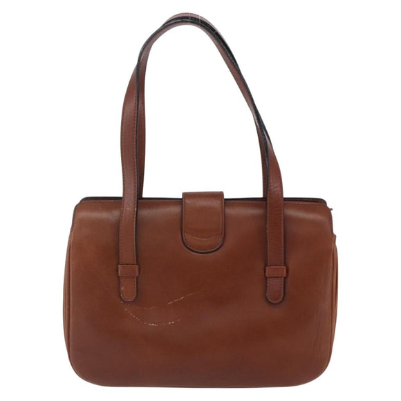 CELINE Hand Bag Leather Black Gold Auth 152849