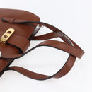 CELINE Hand Bag Leather Black Gold Auth 152849-7