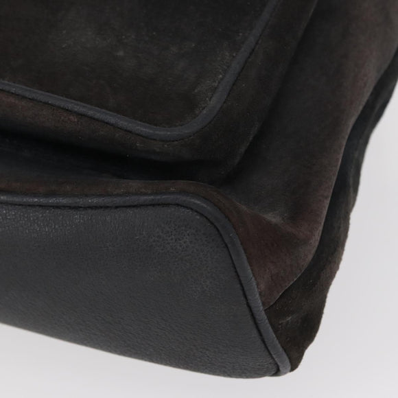 GUCCI Bamboo Backpack Suede Navy Gold 003 2058 0016 Auth 152850