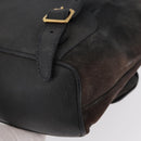 GUCCI Bamboo Backpack Suede Navy Gold 003 2058 0016 Auth 152850-20