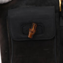GUCCI Bamboo Backpack Suede Navy Gold 003 2058 0016 Auth 152850-22