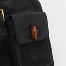GUCCI Bamboo Backpack Suede Navy Gold 003 2058 0016 Auth 152850-23