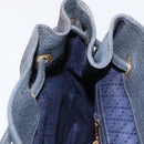 GUCCI Bamboo Backpack Suede Navy Gold 003 2058 0016 Auth 152850-27