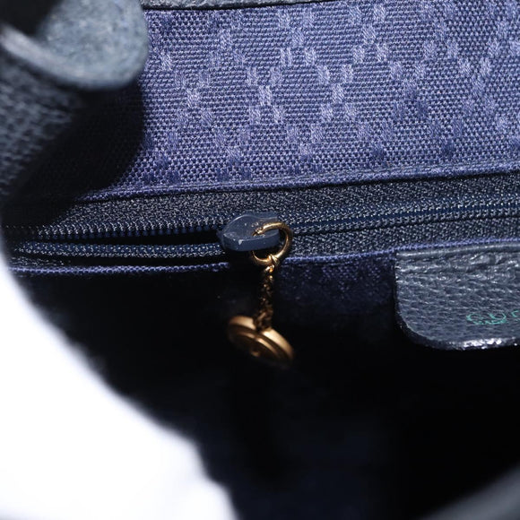 GUCCI Bamboo Backpack Suede Navy Gold 003 2058 0016 Auth 152850