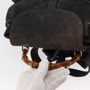 GUCCI Bamboo Backpack Suede Navy Gold 003 2058 0016 Auth 152850-6