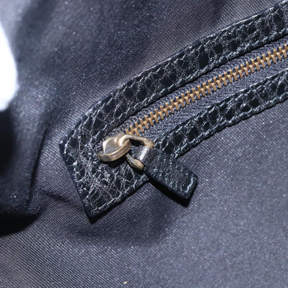 GUCCI Interlocking Shoulder Bag Leather Black Gold 223951 Auth 152851