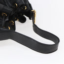 GUCCI Interlocking Shoulder Bag Leather Black Gold 223951 Auth 152851-7