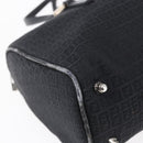 FENDI Zucchino Canvas Hand Bag Black Silver Auth 152852-11