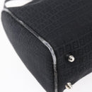 FENDI Zucchino Canvas Hand Bag Black Silver Auth 152852-13