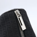 FENDI Zucchino Canvas Hand Bag Black Silver Auth 152852-14