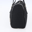 FENDI Zucchino Canvas Hand Bag Black Silver Auth 152852-5
