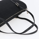 FENDI Zucchino Canvas Hand Bag Black Silver Auth 152852-7