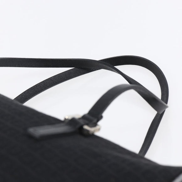 FENDI Zucchino Canvas Hand Bag Black Silver Auth 152852